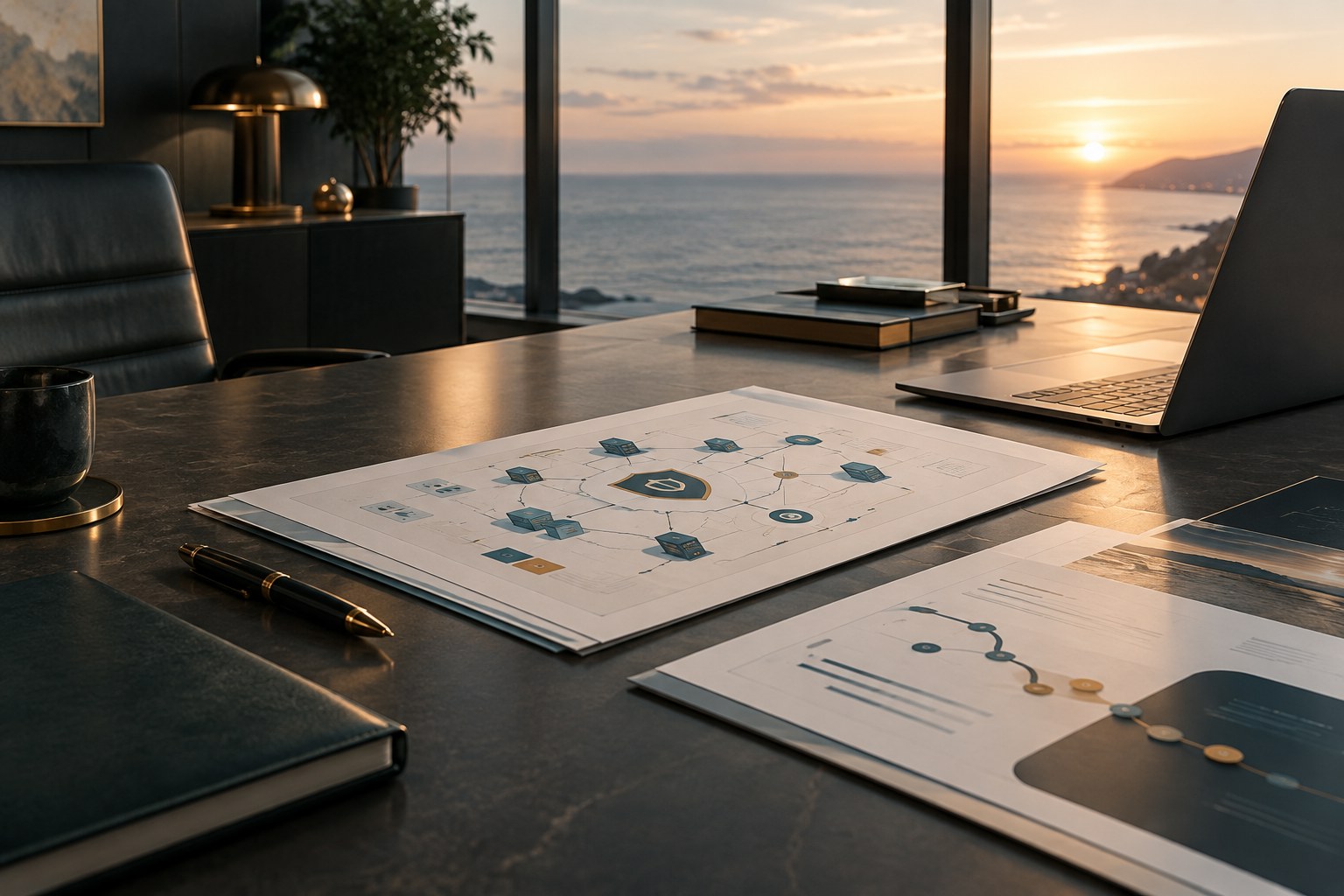 Documenti con diagrammi di pianificazione e roadmap degli interventi di cybersecurity
